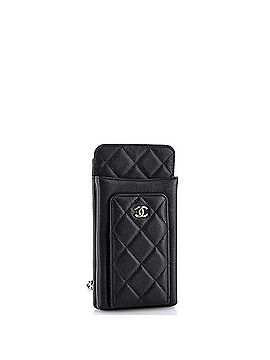 Chanel O Phone Holder Crossbody Bag Quilted Caviar (view 2)