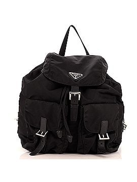 Prada Double Front Pocket Backpack Re-Nylon with Leather Medium (view 1)