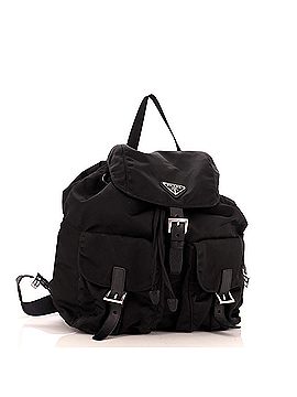 Prada Double Front Pocket Backpack Re-Nylon with Leather Medium (view 2)