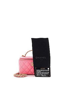 Chanel Pick Me Up Logo Handle Vanity Case with Chain Quilted Caviar Small (view 2)