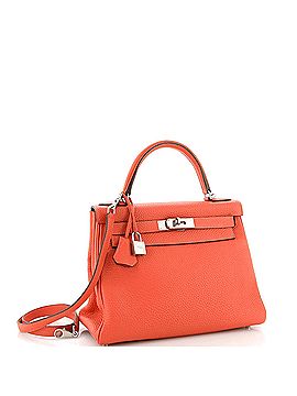 Hermès Kelly Handbag Red Togo with Palladium Hardware 28 (view 2)