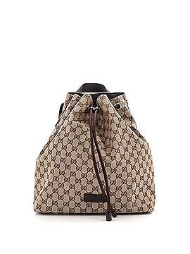 Gucci Drawstring Backpack (Outlet) GG Canvas Medium (view 1)