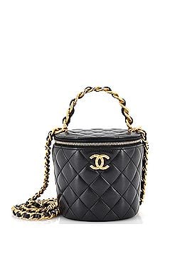 Chanel Woven Chain Top Handle Vanity Bucket Bag Quilted Lambskin (view 1)