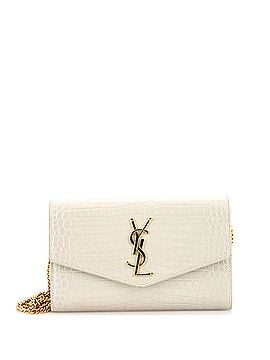Saint Laurent Uptown Chain Wallet Crocodile Embossed Leather (view 1)