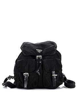 Prada Double Front Pocket Backpack Tessuto Medium (view 1)