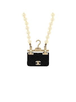 Chanel Flap Bag Chain Pendant Necklace Quilted Metal and Resin (view 1)