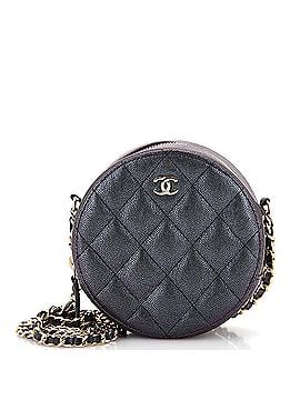 Chanel Round Clutch with Chain Quilted Iridescent Caviar Mini (view 1)