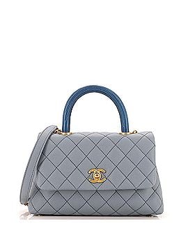 Chanel Coco Top Handle Bag Quilted Caviar with Lizard Embossed Handle Mini (view 1)