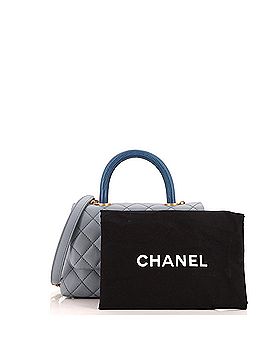 Chanel Coco Top Handle Bag Quilted Caviar with Lizard Embossed Handle Mini (view 2)