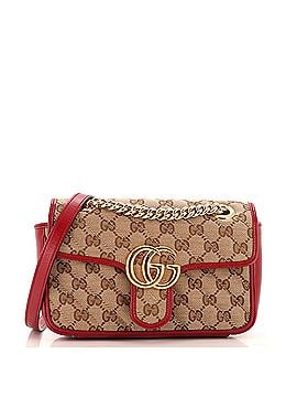 Gucci GG Marmont Flap Bag Diagonal Quilted GG Canvas Mini (view 1)