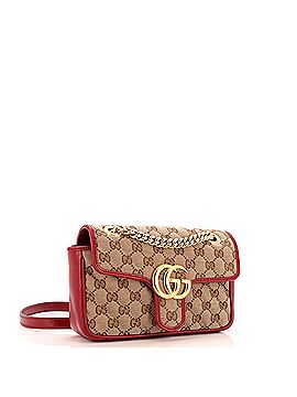 Gucci GG Marmont Flap Bag Diagonal Quilted GG Canvas Mini (view 2)