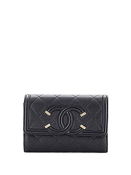 Chanel Filigree Flap Wallet Quilted Caviar Medium (view 1)