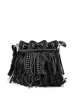 Saint Laurent Fringe Emmanuelle Bucket Bag Studded Leather Small (view 1)
