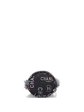 Chanel Denim Mood Chain Bucket Bag Logo Printed Quilted Fringe Denim Mini (view 2)