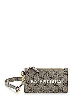 Gucci x Balenciaga The Hacker Project Zip Card Case with Strap GG Coated Canvas (view 1)