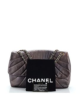 Chanel Medallion Charm Flap Bag Chevron Calfskin Jumbo (view 2)