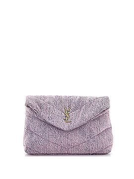 Saint Laurent LouLou Puffer Clutch Quilted Vintage Denim Small (view 1)