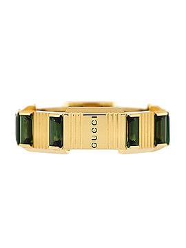 Gucci Link To Love Striped Ring 18K Yellow Gold and Tourmaline 6mm (view 2)