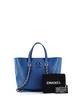 Chanel Covered CC Shopping Tote Stitched Calfskin Medium (view 2)