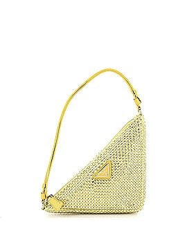Prada Triangle Top Handle Pouch Bag Crystal Embellished Satin Mini (view 1)