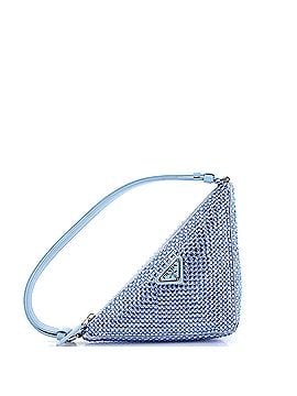 Prada Triangle Top Handle Pouch Bag Crystal Embellished Satin Mini (view 1)