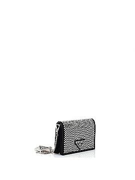 Prada Flap Card Holder with Chain Satin with Crystals (view 2)