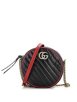Gucci GG Marmont Round Shoulder Bag Diagonal Quilted Leather Mini (view 1)