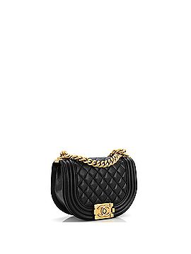 Chanel Boy Curved Messenger Bag Quilted Caviar Small (view 2)