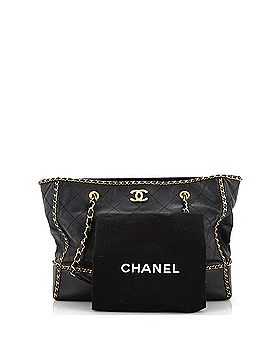 Chanel Chain Around Lines Shopping Tote Quilted Calfskin Small (view 2)