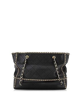Chanel Chain Around Lines Shopping Tote Quilted Calfskin Small (view 2)