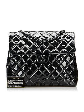 Chanel So Black Matelasse Patent Leather Single Flap Bag (view 2)
