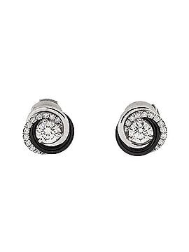 Cartier Trinity Stud Earrings 18K White Gold with Diamonds and Ceramic Mini (view 1)