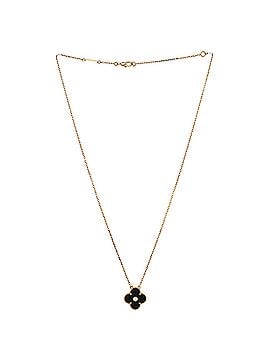 Van Cleef & Arpels Vintage Alhambra Pendant Necklace 18K Rose Gold and Onyx with Diamond (view 2)
