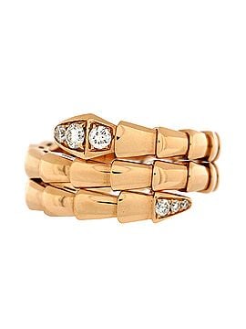 Bvlgari Serpenti Viper Two-Coil Ring 18K Rose Gold with Diamond (view 1)