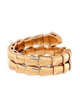 Bvlgari Serpenti Viper Two-Coil Ring 18K Rose Gold with Diamond (view 2)