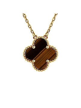 Van Cleef & Arpels Vintage Alhambra Pendant Necklace 18K Yellow Gold and Tiger Eye (view 1)