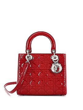 Christian Dior Lady Dior Bag Cannage Quilt Patent Medium (view 1)