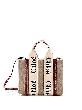 Chloé Woody Convertible Tote Canvas with Leather Small (view 1)