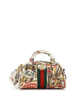 Gucci Ophidia Convertible Boston Top Handle Bag Water Flora GG Coated Canvas Mini (view 1)