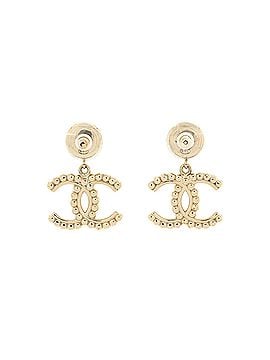 Chanel CC Drop Earrings Metal with Crystals and Faux Pearls (view 2)