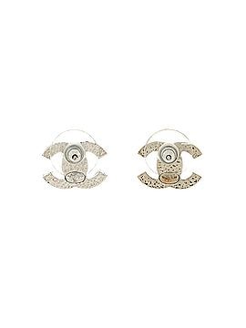 Chanel CC Stud Earrings Metal with Faux Pearls (view 2)