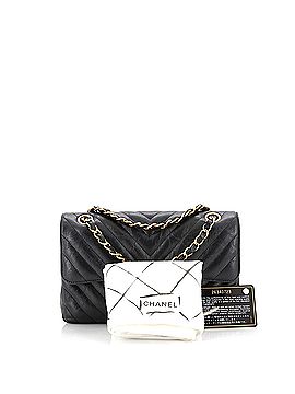 Chanel Classic Double Flap Bag Chevron Iridescent Crumpled Calfskin Medium (view 2)