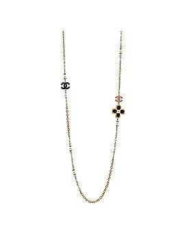 Chanel CC Long Cross Necklace Metal with Crystals, Faux Pearls and Enamel (view 1)