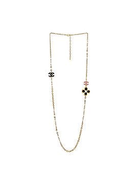 Chanel CC Long Cross Necklace Metal with Crystals, Faux Pearls and Enamel (view 2)