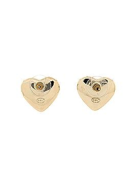 Chanel CC Heart Stud Earrings Metal and Faux Pearl (view 2)