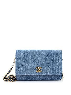 Chanel Pearl Crush Wallet on Chain Quilted Denim (view 1)