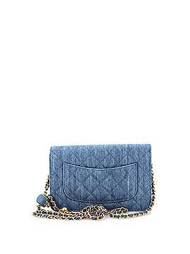 Chanel Pearl Crush Wallet on Chain Quilted Denim (view 2)