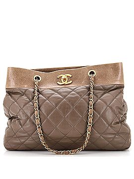 Chanel Soft Elegance Tote Quilted Distressed Calfskin Large (view 1)