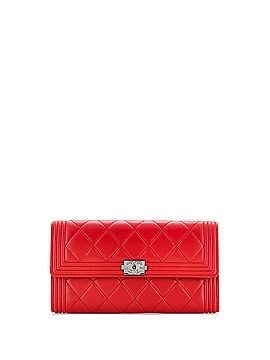 Chanel Boy Flap Wallet Quilted Lambskin Long (view 1)
