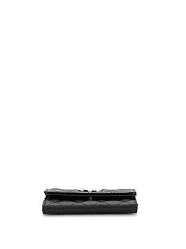 Chanel Textured CC Flap Card Case Quilted Caviar (view 2)